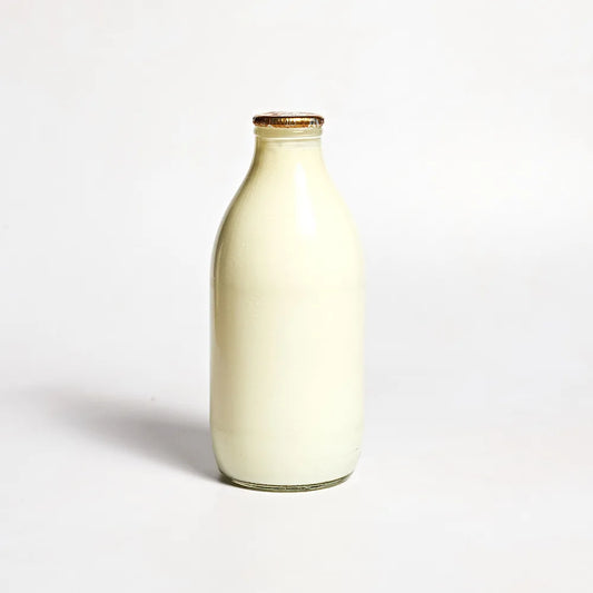 Channel Island Gold Top Unhomogenised Milk in glass